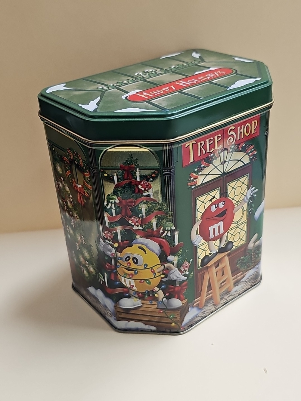 M&M's Nostalgic Holiday Tree Shop Decorative Tin - Green